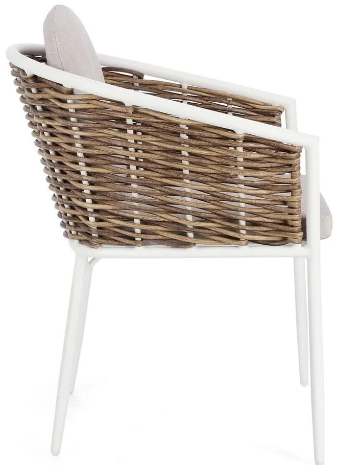 Biela kovová záhradná stolička Maribela – Bizzotto