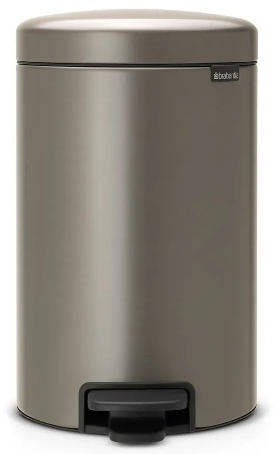 Sivý nášľapný oceľový odpadkový kôš 12 l NewIcon – Brabantia