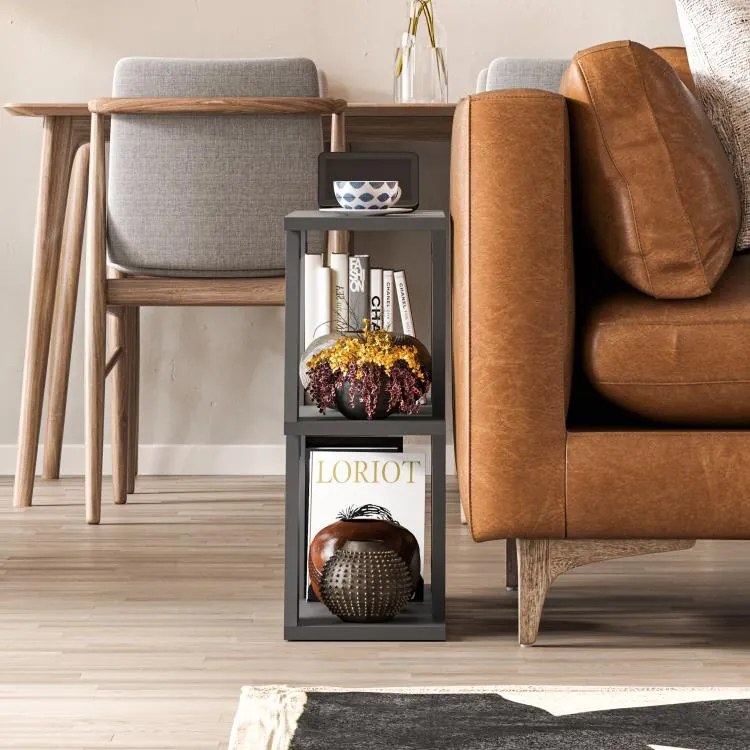 Odkladací stolík Houseland Lazena antracitovo sivý