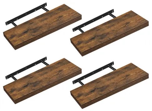 Set štyroch nástenných políc LWS075B01 (4ks)