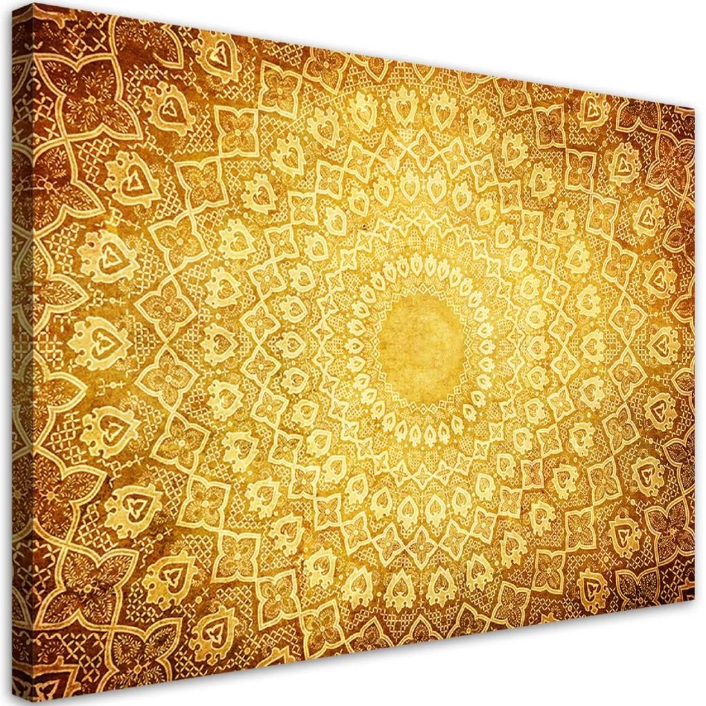 Obraz na plátně, Zlatá mandala abstrakce - 90x60 cm