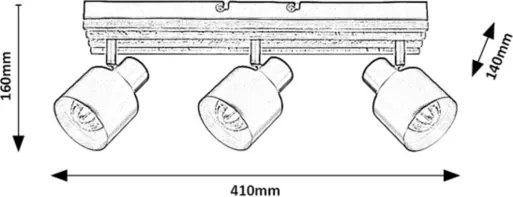 Rabalux 73422 - Bodové svietidlo NOXELLE 3xE14/10W/230V