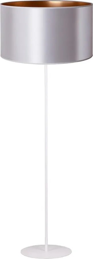 Duolla - Stojacia lampa CANNES 1xE27/15W/230V pr. 45 cm strieborná/medená/biela