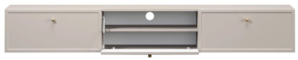 Závesný TV stolík Lorini 200 cm – kašmírová / zlaté úchytky G