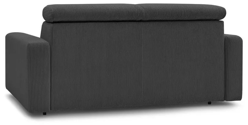 Tmavosivá menčestrová rozkladacia pohovka 215 cm Monaco – Bobochic Paris