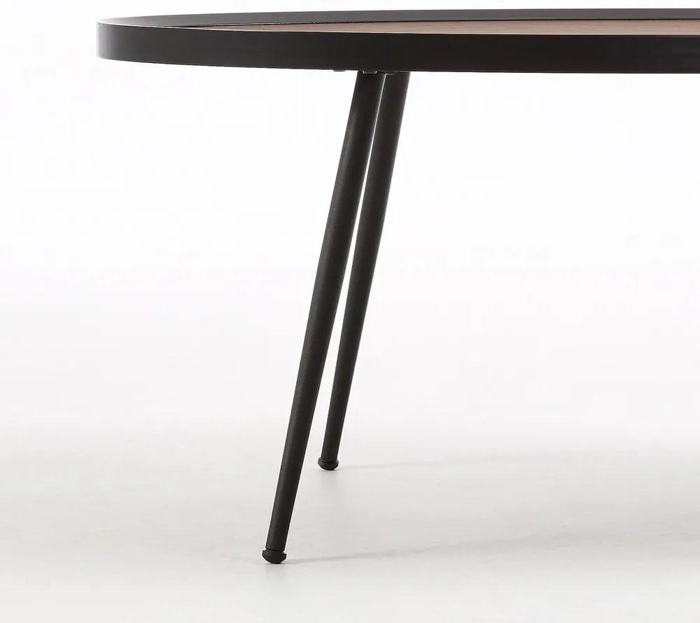 Čierny konferenčný stolík s doskou v orechovom dekore Kave Home Kamelia