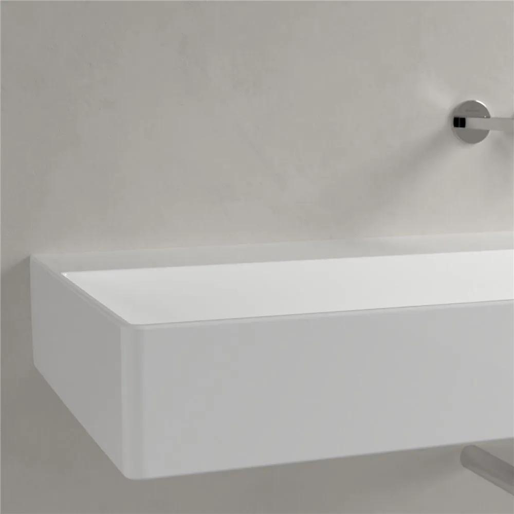 VILLEROY &amp; BOCH Memento 2.0 závesné umývadlo bez otvoru, bez prepadu, 1200 x 470 mm, biela alpská, s povrchom CeramicPlus, 4A22C3R1