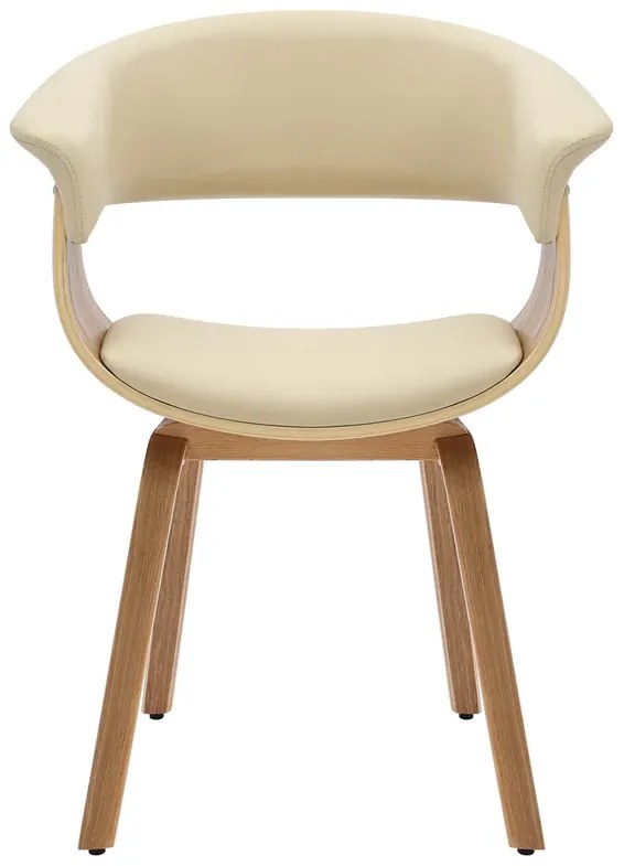 Stolička ORGANIC béžová s dubovým rámom