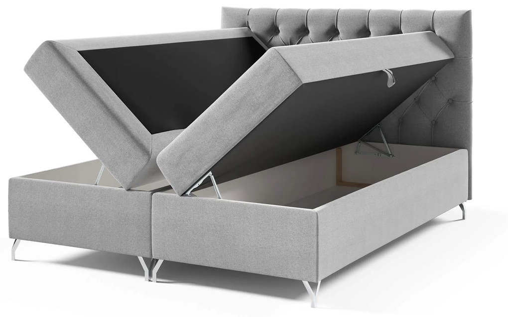 Wilsondo Čalúnená boxspring manželská posteľ Guliette s matracom - žltá Rozmer: 180x200