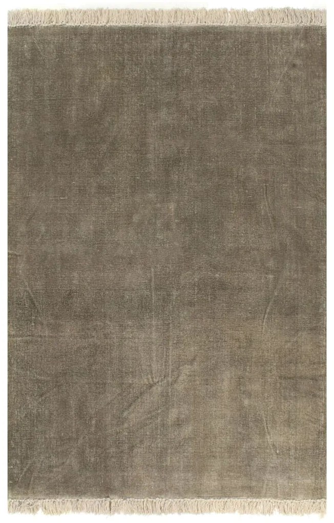 vidaXL Kilim Koberec z bavlny 160x230 cm sivo-hnedý