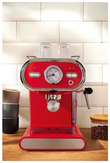 Silvercrest®  Kávovar Retro 1973 Semc 1100 A1/Soemc 1100 A1, červená (červená 1973)  (100393785)