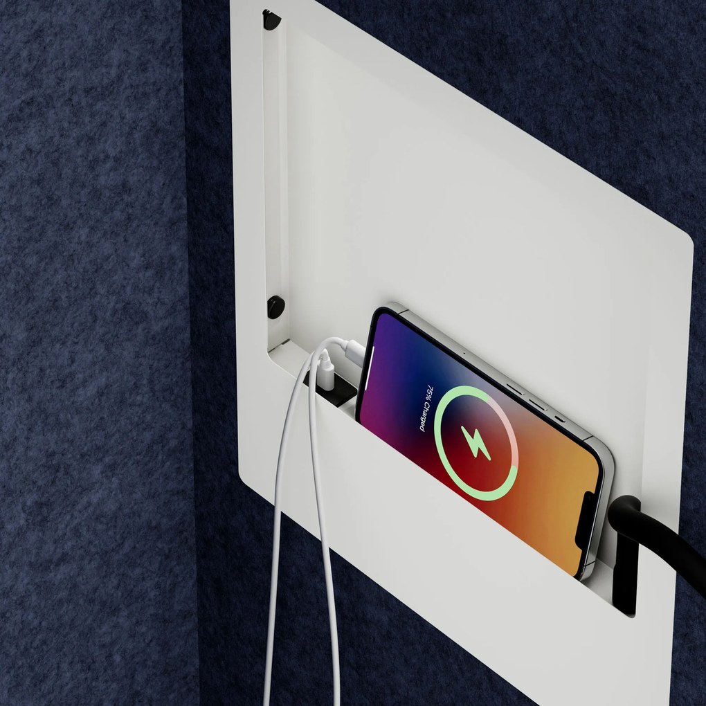 Sally 1150mm korpus Biały - siedzisko Granatowy