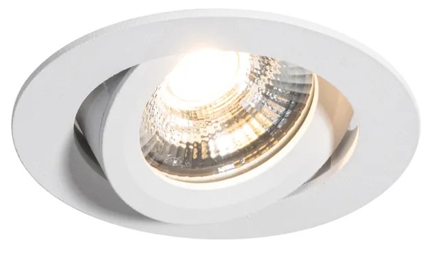 Zástenný bodový reflektor biely sklopný 8,2 cm vrátane stmievateľného LED s krytím IP54 Ultra Slim - Pupil