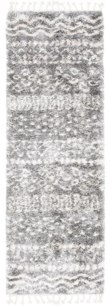 Kusový koberec shaggy Alsea tmavo sivý atyp 80x200cm
