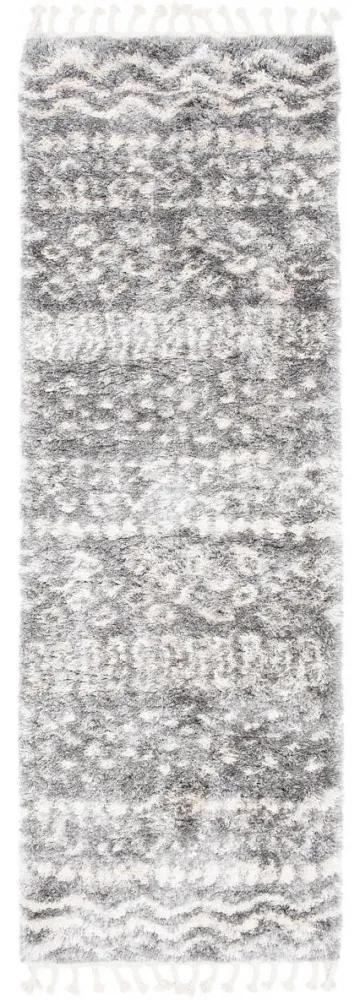 Kusový koberec shaggy Alsea tmavo sivý atyp 80x250cm