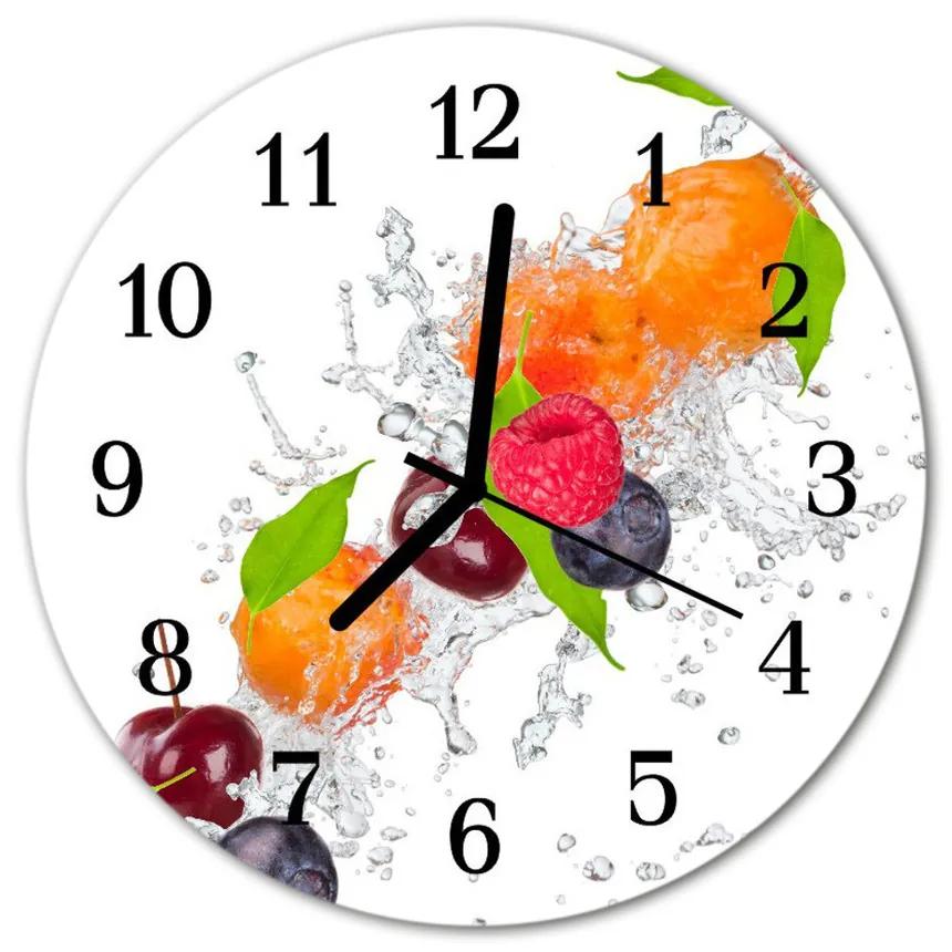 Nástenné sklenené hodiny Ovocie fi 30 cm