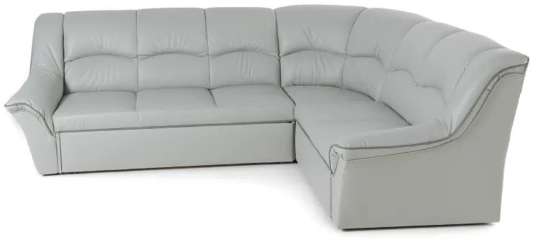 Kožená rohová sedacia súprava DUBAJ LUX XL II, Ľavá, červená/biela (K-55/K-1)