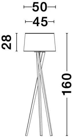 Drevená stojaca lampa Salino A 50 Drevo