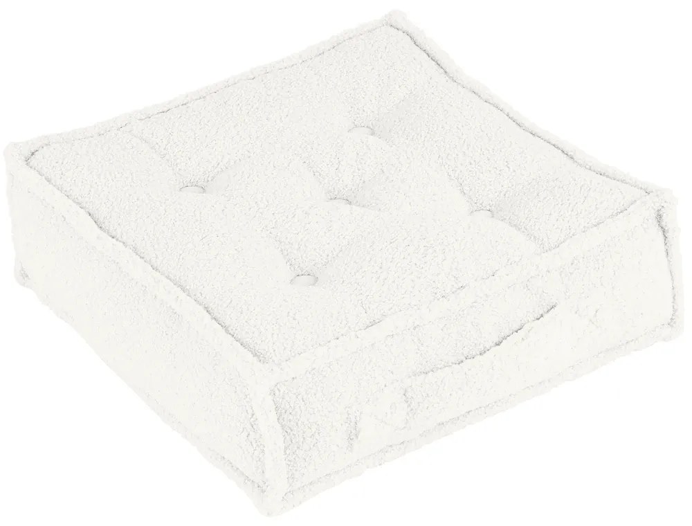 Prošívaný puf bilá 46x46x13cm