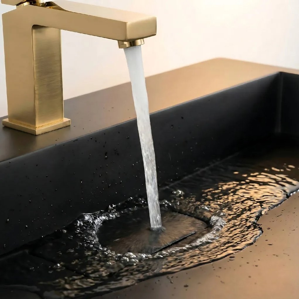 Rea Goya konglomerátové umývadlo, 50 x 37 cm, čierna matná, REA-U8778