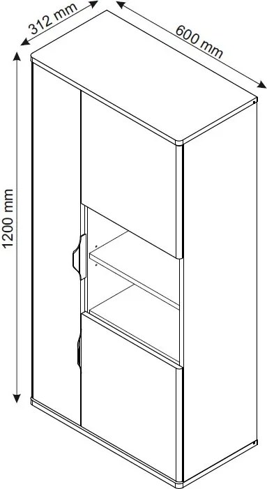 Závesná vitrína Avola, béžová kašmír/dub cremona