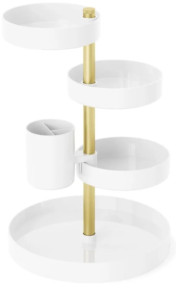 Biely plastový kúpeľňový organizér na kozmetiku Pirouette - Umbra