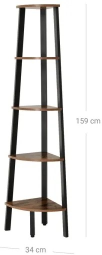 Knižnica NAVARO hnedá/čierna