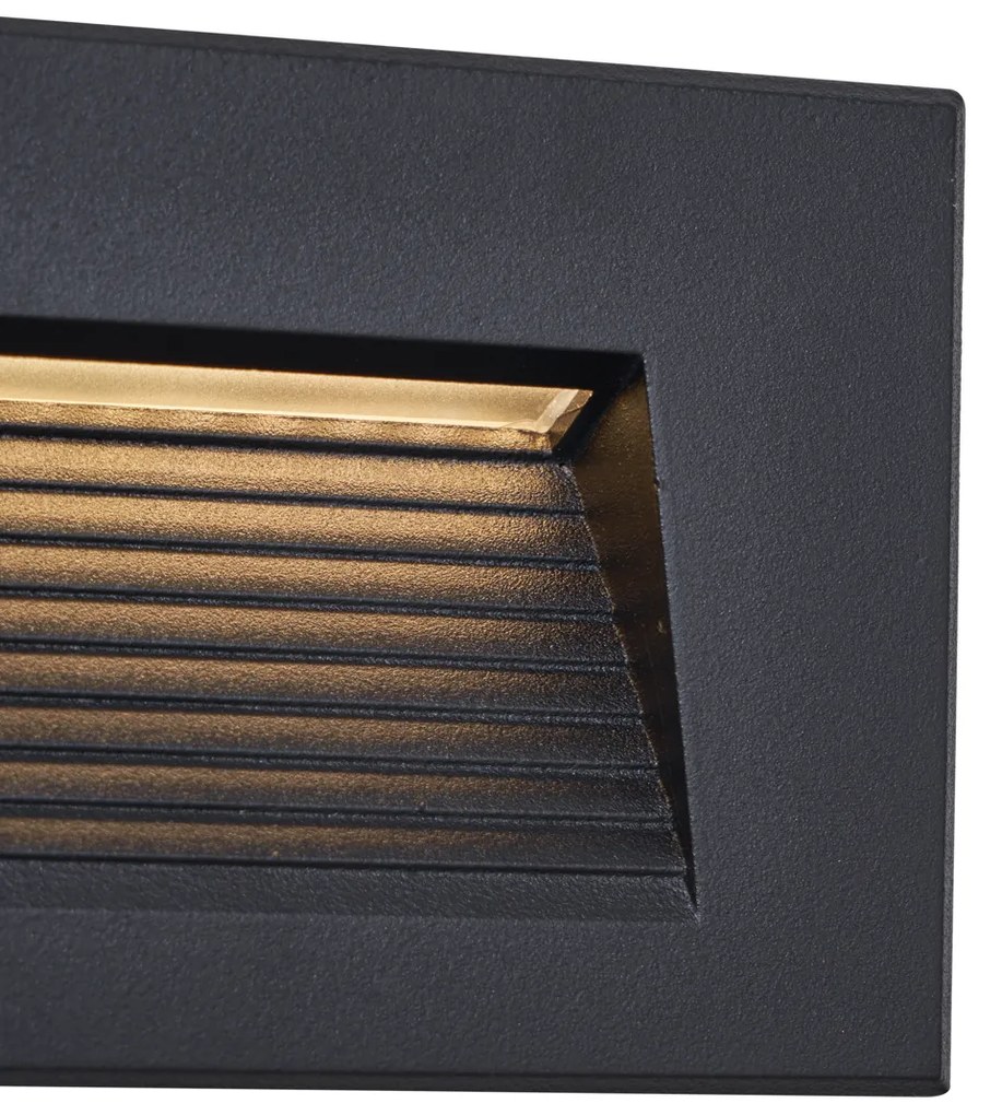 Moderné zapustené nástenné svietidlo čierne 11,5 cm vrátane LED IP65 - Trem