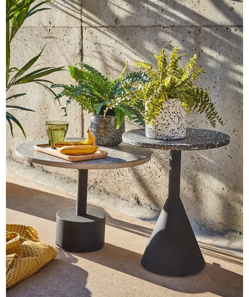 Okrúhly záhradný stolík s terrazzo doskou ø 40 cm Melano – Kave Home