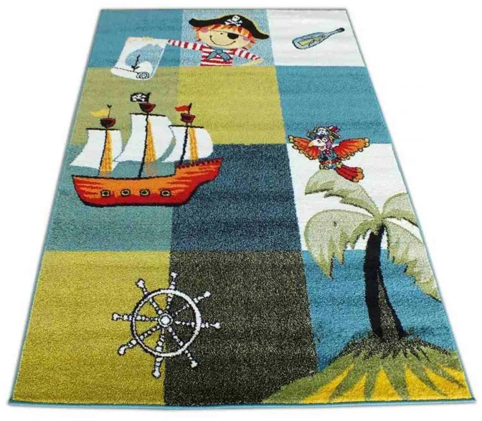 Detský koberec Piráti modrý, Velikosti 120x170cm