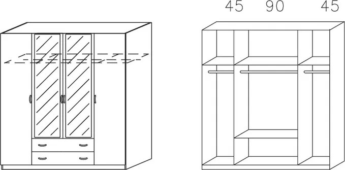 Šatníková skriňa Case, 181 cm, dub sonoma