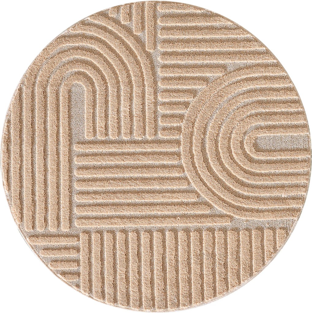 Kusový koberec Art 1121 Rose kruh, 120x120 (priemer) kruh, ružová, obývacia izba, Ayyildiz