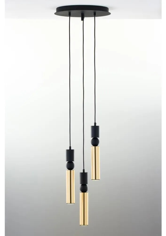 Jupiter 2016 - Luster na lanku ALAS 3xGU10/10W/230V zlatá/čierna