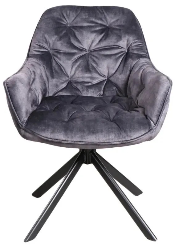 furniture-nabytek.cz - Sada 2 masivních židlí Carlton, šedá, materiál látka / kov, lakované