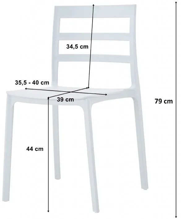 Čierno-biely jedálenský set 1+4, stôl OSLO 80x80 a čierne plastové stoličky ELBA