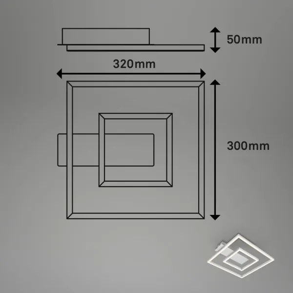 Briloner - LED Stropné svietidlo FRAME LED/22W/230V 3000K 30x32 cm matný chróm