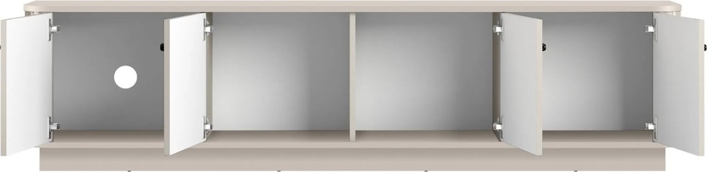 TV skrinka Vespera 4D 187 cm na sokli - kašmírová / čierna