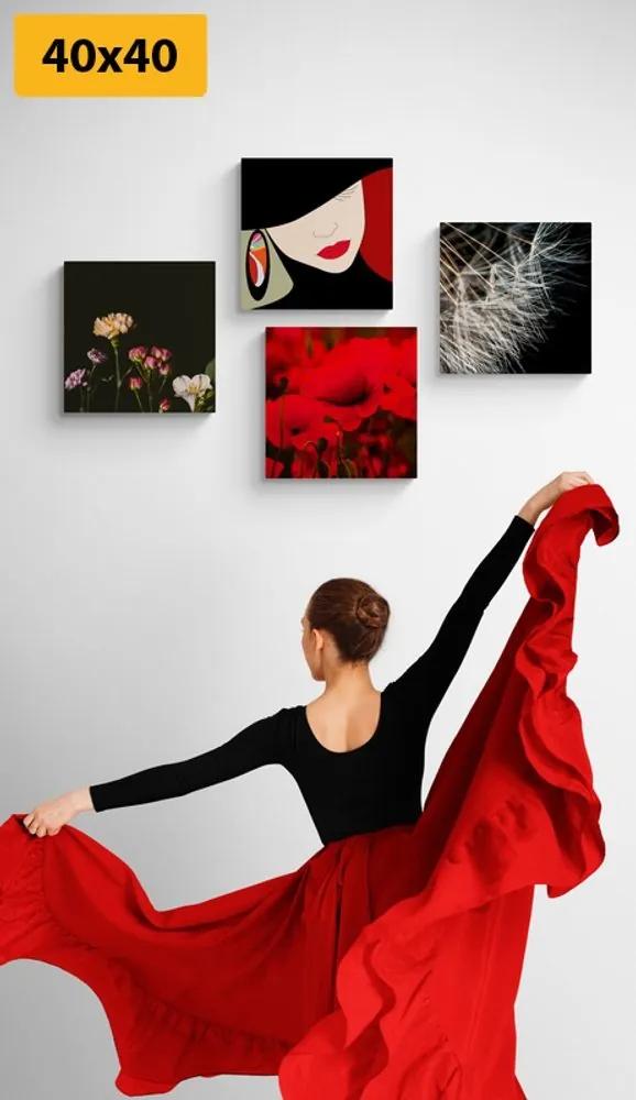 Set obrazov elegantná žena v zaujímavom štýle - 4x 60x60