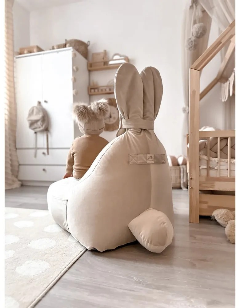 Béžový detský sedací vak Funny Bunny – The Brooklyn Kids