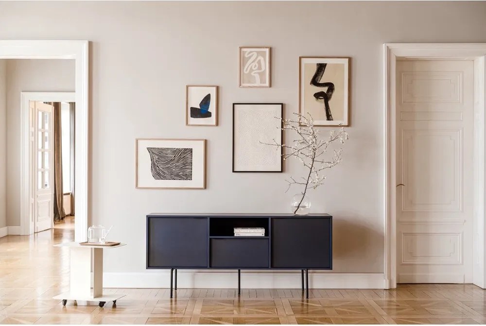 Tmavomodrý TV stolík 180x79x50 cm Bau – noo.ma