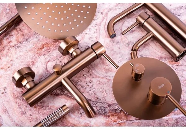 REA-P8807 - Sprchový set s termostatickou batériou LUNGO, kartáčovaná meď
