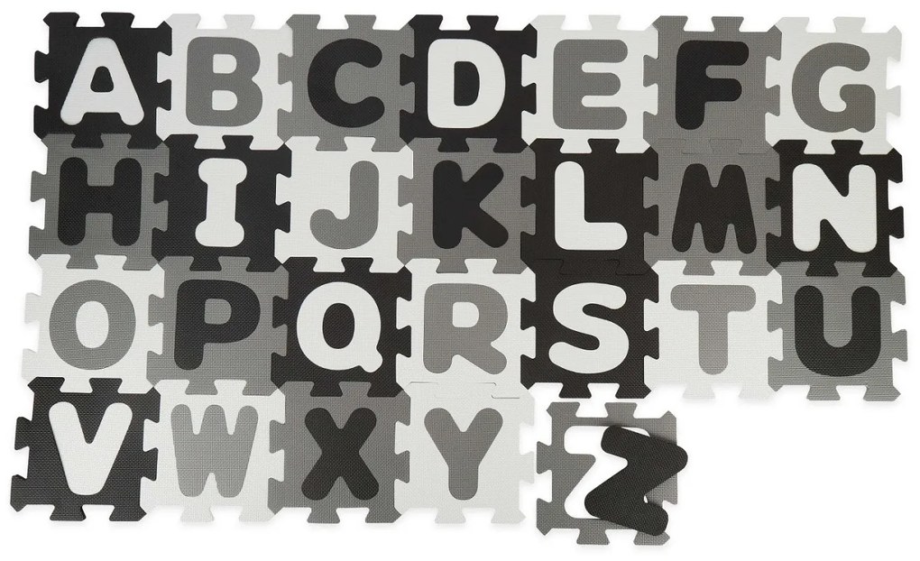 Bieco - Penová hracia podložka s abecedou - puzzle black & white - 26 ks