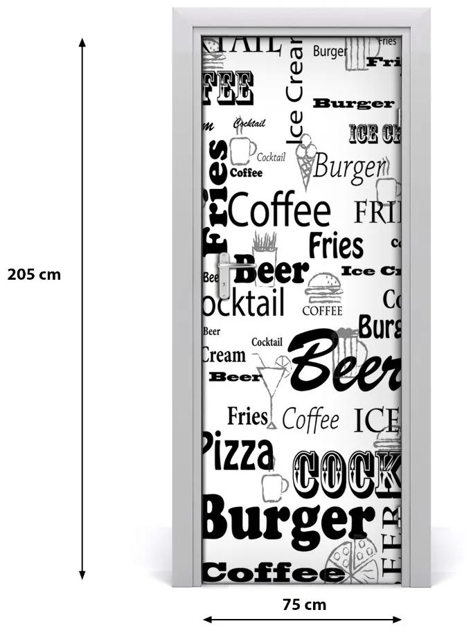 Fototapeta samolepiace dvere menu v reštaurácii 75x205 cm