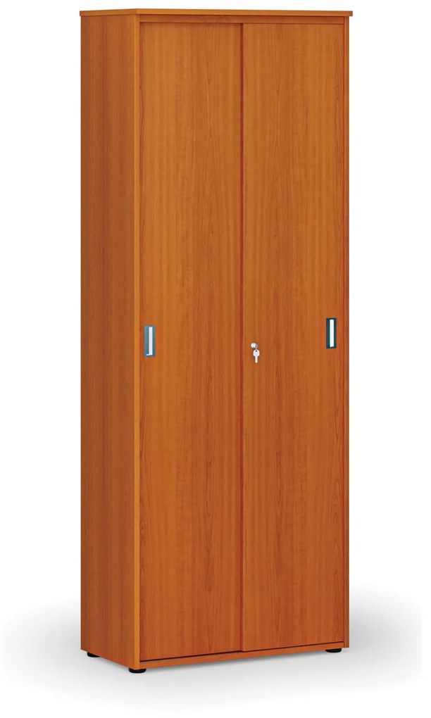 Kancelárska skriňa so zasúvacími dverami PRIMO WOOD, 2128 x 800 x 420 mm, čerešňa