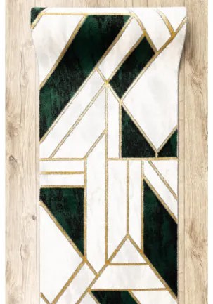Behúň EMERALD exkluzívny 1015 glamour, marmur, geometrický zelený/zlatý