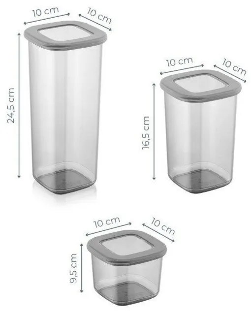 Plastové dózy v súprave 24 ks na potraviny Fresco – Hermia