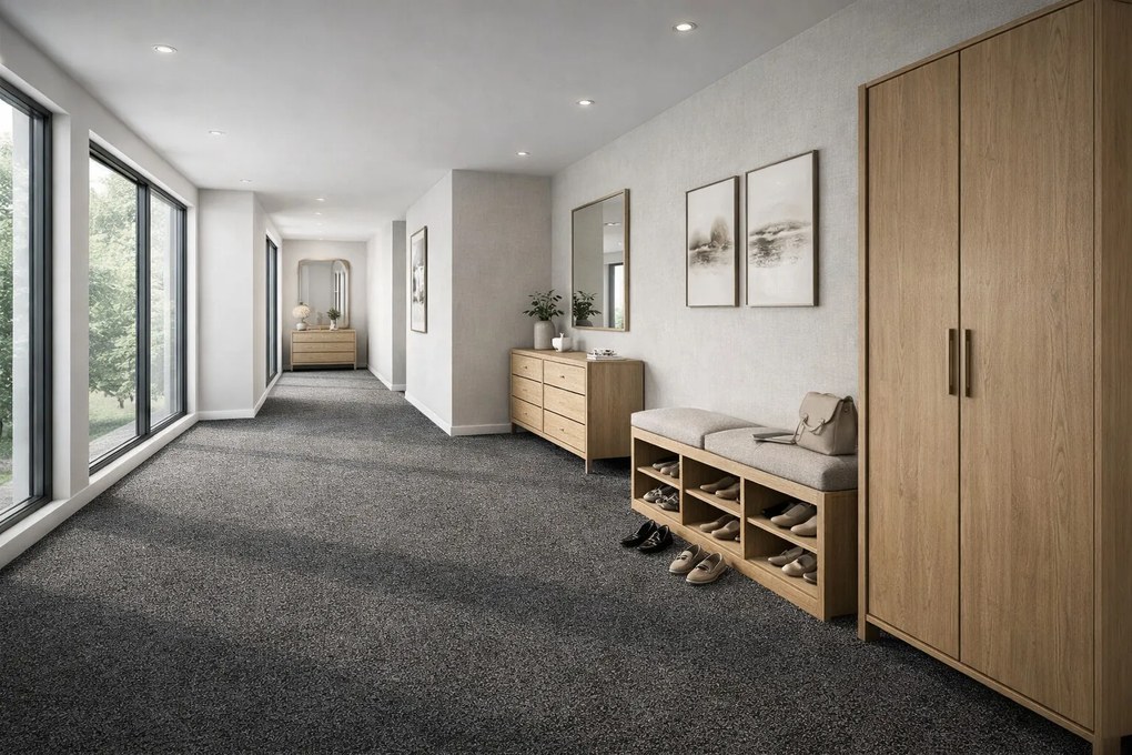 Lano, Koberec metráž Sparkle 413, na mieru, šíře 4m,5m, hnedá, ab (mriežka), detská izba