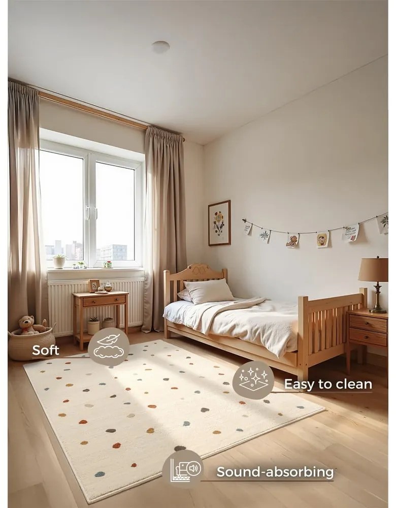 Krémový detský koberec 120x170 cm Funny Dots – Hanse Home