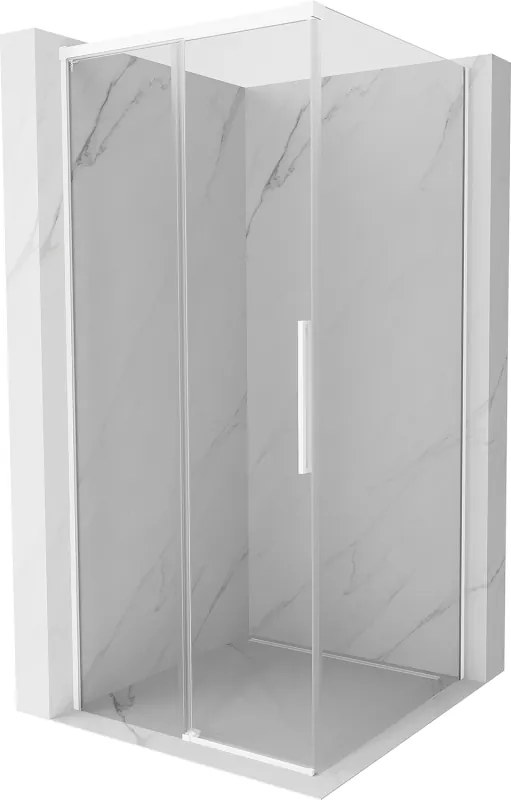 Mexen Rox, posuvný sprchový kút 100 x 100 cm, 8mm číre sklo, biely profil, 8C2-100-100-20-00