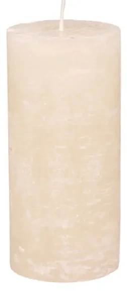 Krémová rustikálna valcová sviečka Macon Variant: Ø: 7cm, V: 20cm, 80hod